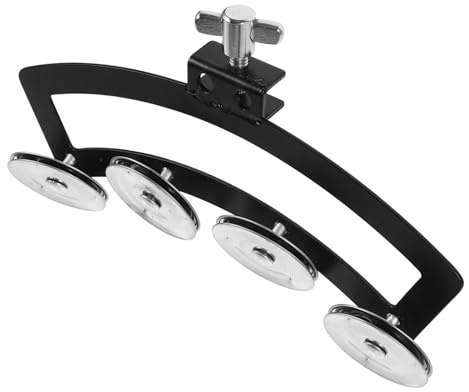 TOYANDONA Robuste Tamburinglocke mit 8 Silbernen Schellen Präzise Tamburin Handglocke für 10-12 Zoll Snare Drum Professionelles Percussion Instrument für Bands und Party