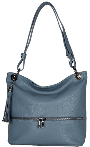 AmbraModa GLX37 - Borsa a tracolla da donna in pelle