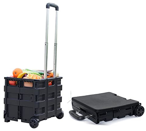 Carrello pieghevole – Design pieghevole a 2 ruote con manico in alluminio per un facile trasporto e stoccaggio