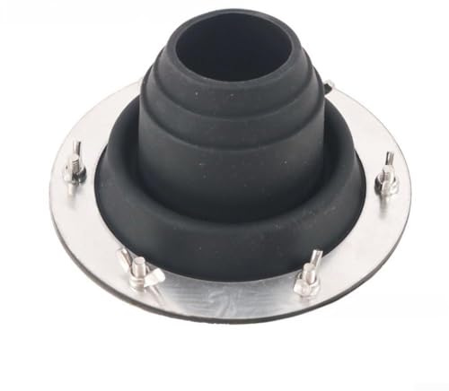 ZAMETTER Chimney Insulation Cover Outdoor Camping Tent Chimney Opening Kit Heat Resistant Silicone Flue Collar Tent Stove Pipe Flashing Kit with Metal Plates Installation Set for Outdoor(black)