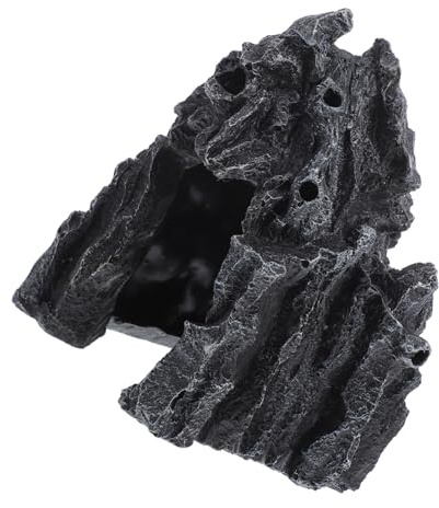 Kisangel Décoration Paysager Résine Cachette pour Reptiles Ornement Aquarium Grotte Naturelle Accessoire pour Terrarium