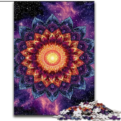 1000-teiliges Mandala-Puzzle für Teenager, anspruchsvolles Spiel und Familienspiel mit vollständig ineinandergreifenden, zufällig geformten Teilen (Größe 26x38cm)