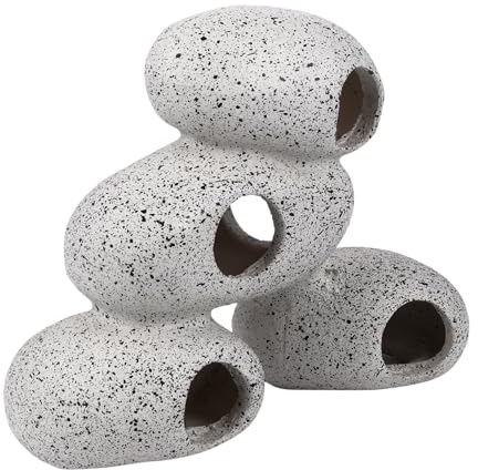 BESTonZON Resin Stein Aquarium Ornament Fischhöhle mit Versteckfunktion Langlebig und Schadstofffrei für Barsche und Welse Geeignet Natürliche Aquarien Dekoration