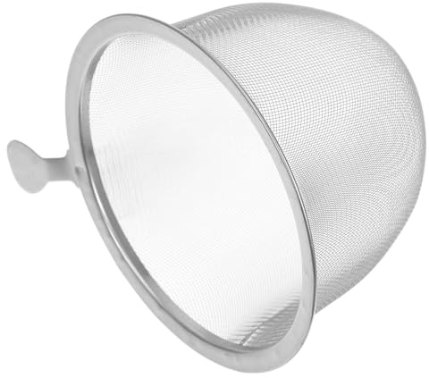 LALADEFIEE Filtro Tè in Acciaio Resistente con Manico Rete Fine per Foglie Sfuse Setaccio Pratico per Tisane Leggero e Adatto per Casa e Ufficio