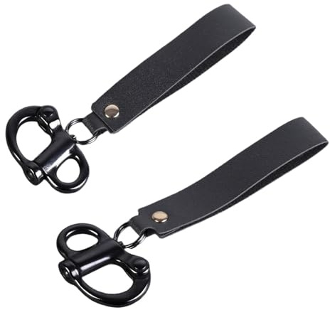 Manilles noires à dégagement rapide pour pompiers, accessoires en acier inoxydable de qualité marine, poignée en cuir, usage quotidien, acier inoxydable de qualité marine