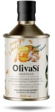 OLIVA SÍ Aceite de Oliva Virgen Extra Aromatizado con Jengibre y Miel, Lata 250 ml | Aove Gourmet para ensaladas, wok, salmón y finishing