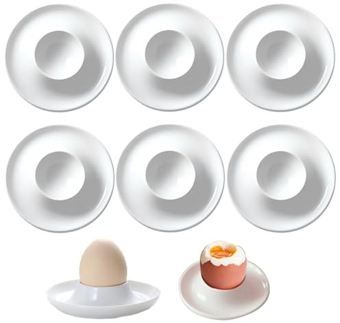 Reccisokz 6 Pezzi Pasquali Portauovo Alla Coque, Porta Uovo,Resistenti E Facili Da Pulire, Per Decorazioni Da Tavola,Per Casa,Cucina,Ristorante(Bianco)