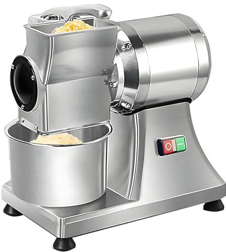 ZYLDDS Grattugia per Formaggio, grattugia elettrica Commerciale da 0,75 CV e 550 W, grattugia per crusca di Pane, macinaburro Rotante Automatico da 88 libbre/Ora con Contenitore