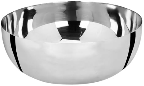 Lavabo Loft Cromo Ø 37 cm – Lavabo da Appoggio in Metallo Cromato Lucido, Design Minimal Moderno