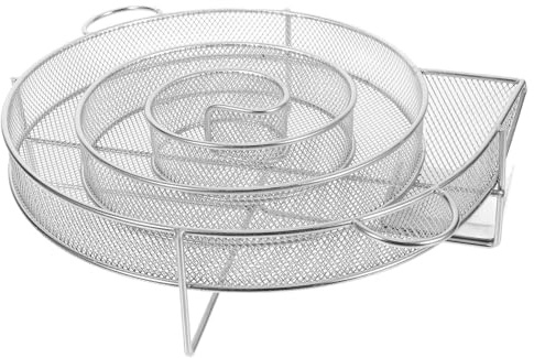 VALICLUD Boîte à Fumer Ronde en Acier Inoxydable pour Barbecue avec Générateur de Fumée Froide, Plateau Fumoir Polyvalent et Solide pour Viandes et Légumes en Extérieur