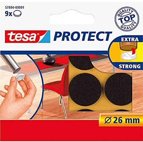 tesa Protect Filzgleiter, rund, Ø26mm, braun, 9 Stück