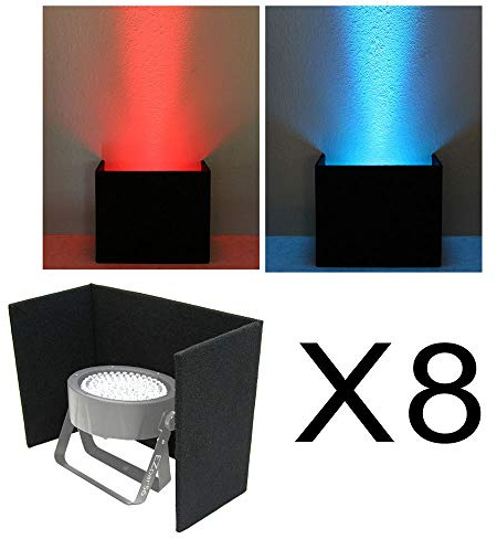 American Sound Connection (8) DJ Lighting Universal Slimpar 38 56 64 Can LED Light Uplighting Black Shield Cover