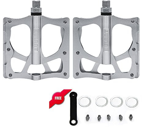 ONT cykelpedaler MTB pedaler lätt aluminium Sealed Bearing Mountainbike pedal för racercykel urban Bike Extra bred pedal – silver