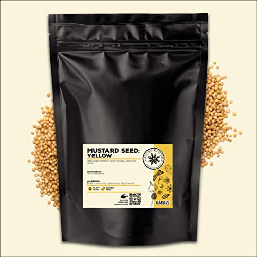 Nature Kitchen Mustard Seed Yellow 600G Large Bag of Seasoning Spices and Herbs. Gluten-Free and Vegan, Everyday Cooking Blends for Marinades, Sauces, Frying, Baking Or Grilling