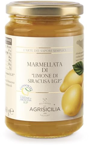 Agrisicilia Marmellata Artigianale di Limoni di Siracusa I.G.P. con Frutta di Alta Qualità, ottima per colazione e merenda vasetto da 360 grammi