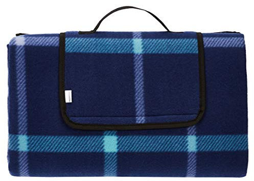Amazon Basics Picknickdecke für die Küche mit wasserdichter Unterseite, Dunkelblau, 200 x 200 cm