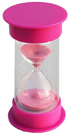 Inzopo Minuteur sablier avec couvercle rose et sable 20 minutes
