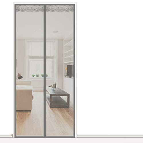 AMZERO Fliegengitter TüR Magnet, 95x205cm Fliegengitter Fenster Insektenschutz mit Heavy Duty Mesh für Balkontür Wohnzimmer Terrassentür, Grau