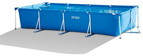 Intex 28274NP - Piscina Fuori Terra Rectangular Frame Rettangolare, Pompa Filtro 2006 L/h, 7127 L, Acciaio e PVC, Blu, 450x220x84 cm