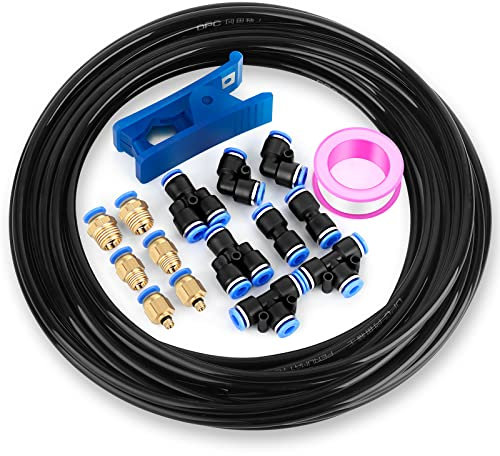 TAILONZ PNEUMATIC Black 6mm OD 4mm ID Polyurethane PU Air Hose Pipe Tube Kit 10 Meter 32.8ft