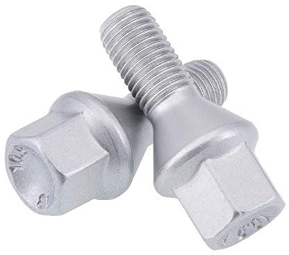 Levando 20 Stück Radschrauben M12x1,25 33mm Schaftlänge Kegelbund 60° SW17 – Radbolzen-Set mit 20x Radschraube, Schraubenbeutel & Profi Reifenkreide für Alufelgen & Reifenwechsel, Farbe Silber