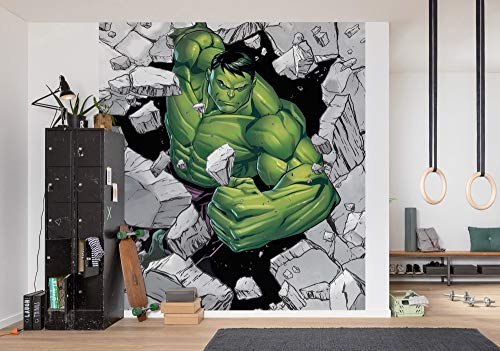 Komar Marvel IADX5-060 - Papel pintado fotográfico para habitación infantil (250 x 280 cm), diseño de Hulk Breaker
