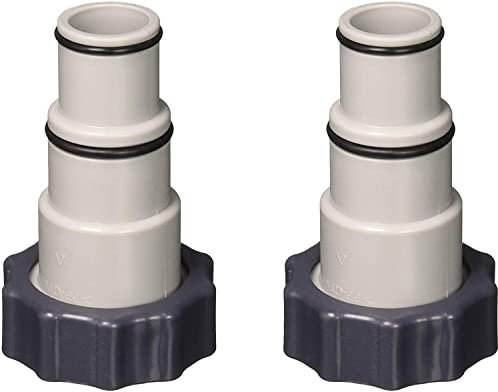 POOLHACKER Hose Adapters Replaceable Hose Adapters with Threaded Collars 1.5 and 1.25 Inch Hose Adapters for Pool Kits（2PCS