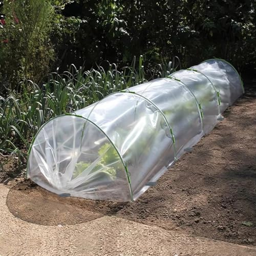 Mini Gewächshaus Tunnel Gewächshäuser für den Außenbereich, Gewächshaus Reifen, kleines Gewächshaus Kits zum Bauen, Gartenreifen, Hochbeete (Reifen + Abdeckung + Klammern + Clips)