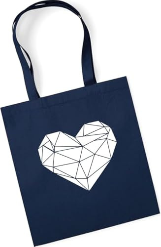 tradercat Jutebeutel bedruckt mit Motiv, Stoffbeutel bedruckt aus 100% Baumwolle - Tote Bag, Einkaufsbeutel, Einkaufstasche, Shopper und Baumwolltasche mit langen Henkeln, Origami Herz
