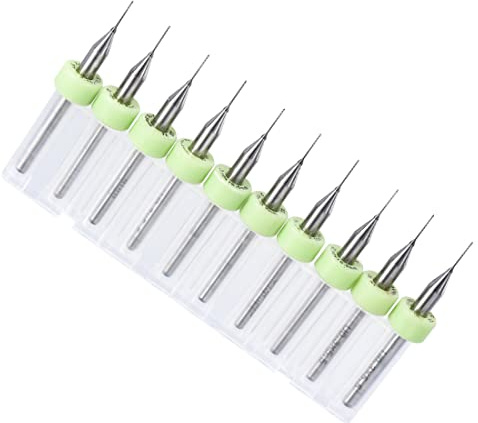 PATIKIL 0,3 mm Dia 1/8 Gambo PCB Punta per Trapano, 10pz Tungsteno Carburo Micro Trapano Punte Rotante Strumento per CNC Incisione Stampa Circuito Scheda