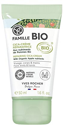 Yves Rocher Cica Repair-Creme, repariert und beruhigt geschwächte und gereizte Haut, heilend, für die ganze Familie, Bio-Apfelaktiv, 50 ml