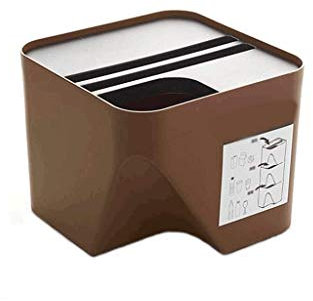 Cubos de basura para interiores, cubo de almacenamiento de basura, cubo de basura de plástico apilable, caja de almacenamiento de clasificación para el hogar, cocina (marrón 10L)