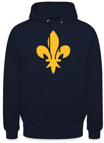 Spreadshirt Fleur De Lys Fleur De Lis France Sweat À Capuche Unisexe, XL, Marine