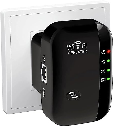 2023 Newest WiFi Extender, WiFi Repeater, WiFi Booster,Covers Up to 3000 Sq.ft and 45 Devices, Internet Booster - with Ethernet Port, Quick Setup, Home Wireless Signal Booster - Black