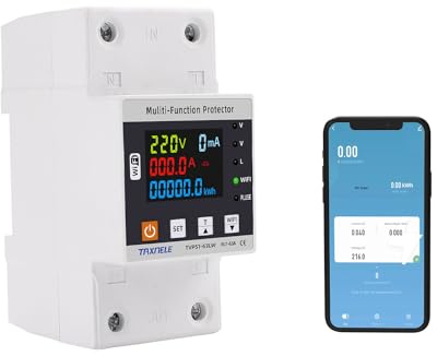 63A TUYA WiFi Smart Earth Leakage Over Under Voltage Protector Relay Circuit Breaker Timer Energy Power kWh Meter Smart Life (63A)