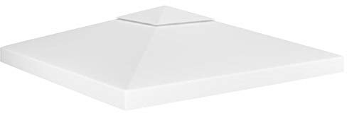 ARKEM Pavillon-Dachplane mit Kaminabzug 310 g/m² 3x3 m Weiß Pavillon Dach Ersatzdach Wasserdicht