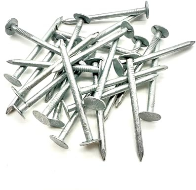 Clout Nails Verzinkter großer Kopf (200 g-Packung, Dachpappe, Nägel, Schuppen, 40 mm – 200 g (ca. 104 Nägel)