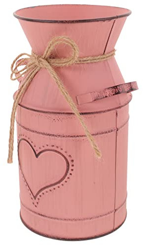Cabilock Vase Vintage Métal pour Fleurs Seau Décoratif Rustique pour Maison Bureau Et Mariage Élégant Pot à Lait Galvanisé Style Rétro