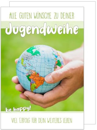 Edition Seidel Premium Glückwunschkarte zur Jugendweihe mit Umschlag. Jugendweihekarte Karte mit Spruch Grusskarte Welt Junge Mädchen (JW134 SW024)