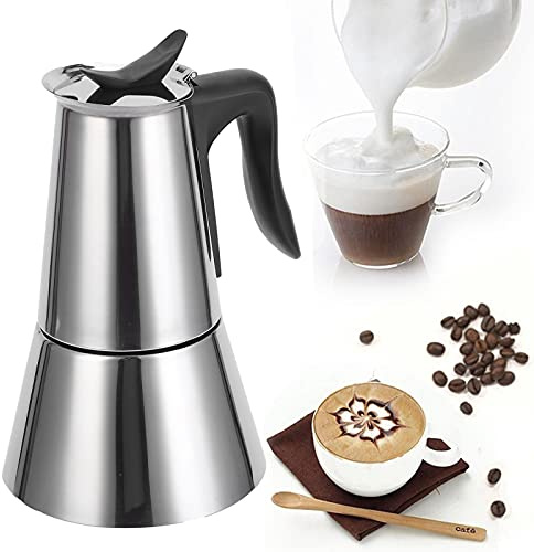 de 300 Ml, Eléctrica de Acero Inoxidable, Casera, Italiana de Moca Exprés, Tetera de café de Acero Inoxidable para Uso Doméstico en la Cocina
