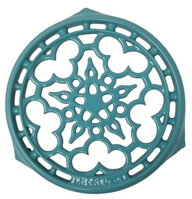 Le Creuset Emaillierter Gusseisen-Untersetzer, rund, 22,9 cm, Türkis, Einheitsgröße