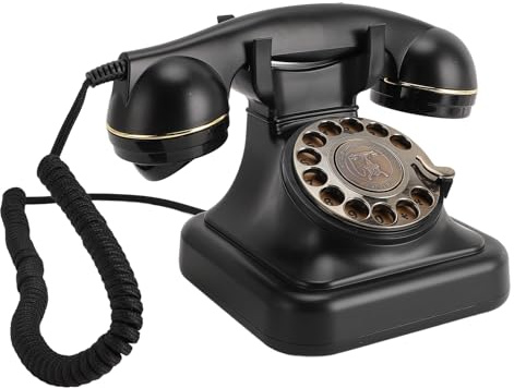 Teléfono Fijo Retro, Teléfono de Escritorio con Cable Clásico, Teléfono con Botón de Marcación Antiguo Vintage con Función de Rellamada para Oficina en Casa