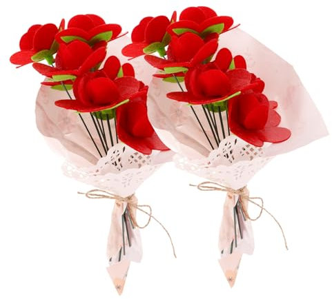 PRETYZOOM Blumenstrauß-zubehör-Set Künstliche Rosen 2 Sets Unfertiger Bastelarbeiten für Jungen und Mädchen für Pädagogische Aktivitäten Im Kindergarten