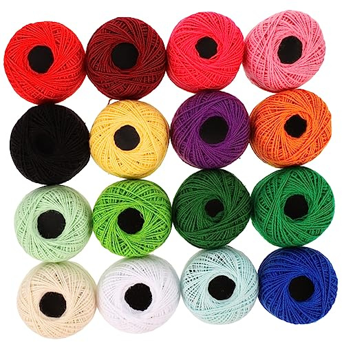 HAWILLOSCH Hilos Para Bordar De Colores 16 Piezas 45 M, Kit De Bordado Multifunción, Hilo De Coser Diy Para Manualidades y Costura, Adecuado Para Principiantes y Decoración Artesanal