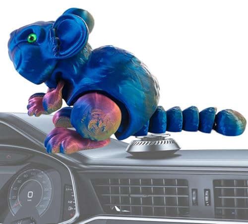 Dreidimensional gedruckte aufgeregte Tiere - Dreidimensionale gedruckte Spielzeugtiere,Beweglicher Fidget Hamster,Tier-Tischdekoration für Auto, Marionetten und Zuhause