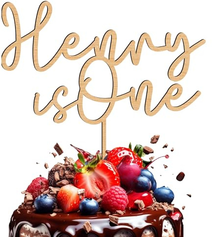KreateSquare Personalised Cake Topper, Custom Name Party Cake Decoration