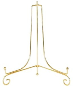 Laroal Supporto per Piatti Pieghevole in Ferro Dorato, Supporto per Piatti per Esposizione di Foto e Piatti Decorativi