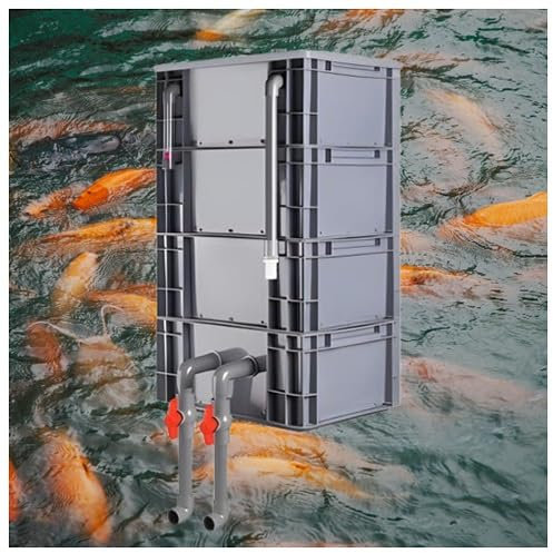 Caja de filtro para acuario, filtro de gran capacidad para pecera, flujo de agua ajustable, filtración y purificación multietapa, de circulación de agua externo para estanques y peceras(30x20x44cm)