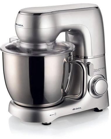 Ariete 1583 Gourmet Essence, Impastatrice Planetaria, Impasta, Monta e Amalgama, 1300W, Capacità 5,2L, 2 fruste e 1 gancio, 10 velocità + Pulse