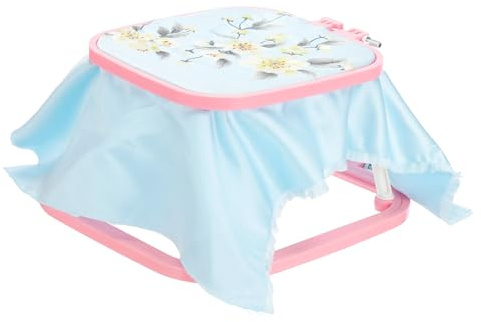 PATIKIL 7,1 x 6,7 Stickrahmen Eckig Verstellbarer ABS Kunststoff Kreuzstichständer, 2 Ebenen Stickrahmenhalter Punch Needle Rahmen Stickständer für Embroidery Kreuzstich Näharbeiten, Rot